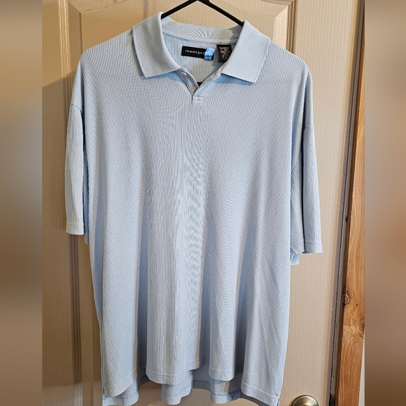 LOT Of 2 Jhane Barnes 72% Silk Shirts Baby Blue And Yellow - Picture 2 of 9